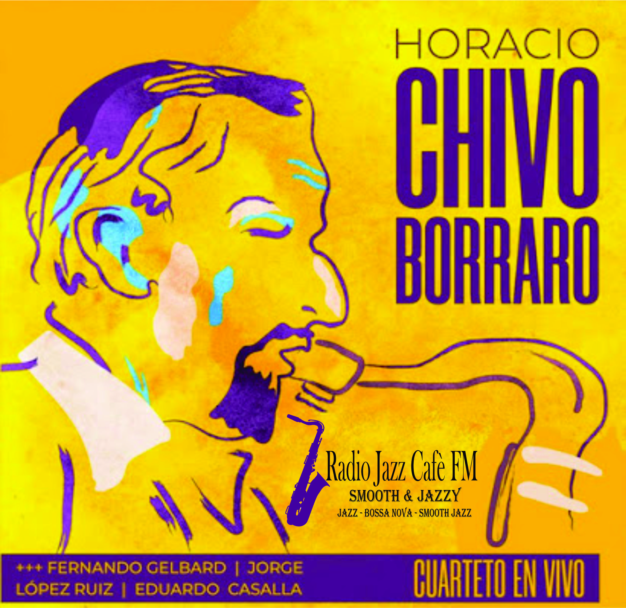 
"Cuarteto en Vivo" es todo un Album de Colecci&ograve;n del gran saxofonista argentino de jazz HORACIO "CHIVO" BORRARO, que fue grabado en directo desde la Facultad de Ciencias Exacstas, UBA, Caba, el 12 de Noviembre de 1960 y editado por el sello RGS Music en Julio del 2021

El saxofonista tenor HORACIO "CHIVO" BORRARO estab acompa&ntilde;ado por Su Cuarteto: Fernando Gelbard en piano, Jorge Lopez Ruiz en contrabajo y Eduardo Casalla en bateria

El Album presenta 4 temas: 3 Standards "Round Midnight", "If I Were a Bell", "I Love You" y 1 tema compuesto por el propio HORARIO CHVO BORRARO.

Los Esperamos, cafecito de por medio, en Radio Jazz Cafe FM, para escuchar, recordar y disfutar el estilo y el sonido del saxofonista tenor HORACIO "CHIVO" BORRARO con Su Cuarteto